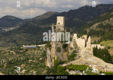 Spagna, Andalusia, Sierra de Cazorla, La Iruela, castello rovina, Foto Stock