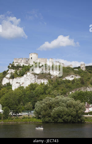 Francia, Normandia, Les Andelys, Chateau Gaillard e il suo, Foto Stock