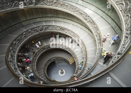 Italia, Roma, VATICANO Vaticano grandi musei, nel 1935 da Giuseppe Momo abbozzato scale a spirale, Foto Stock