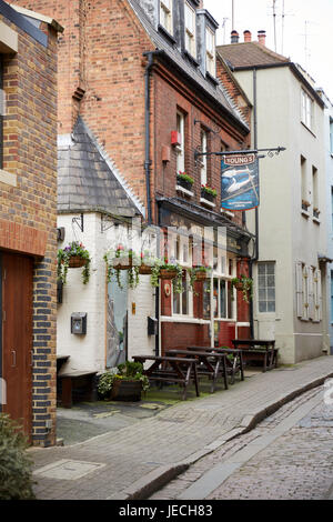 Riverfront viste, London, Regno Unito Foto Stock