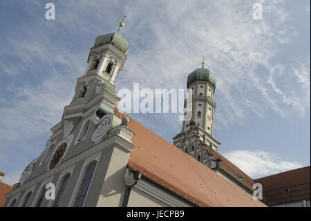 In Germania, in Baviera, Augsburg, guglie, davanti Ulrich protestante della chiesa basilica, pezzo Ulrich e Afra, Foto Stock