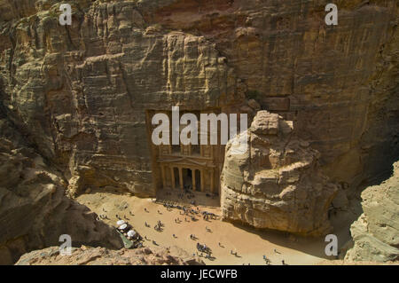 Il tesoro Khazne al-Firaun nella roccia, Petra, Giordania, Foto Stock