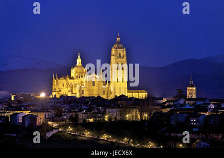 Spagna, Kastilien-León, visualizzare a Segovia e la cattedrale, Foto Stock