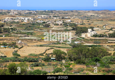 Paesaggio rurale vista da Zebbug della Valle di Ghasri, Gozo, Malta Foto Stock