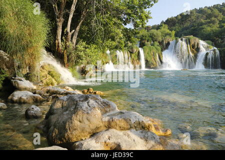 Skradinski buk cascate di Krka Parco nazionale della Croazia Foto Stock