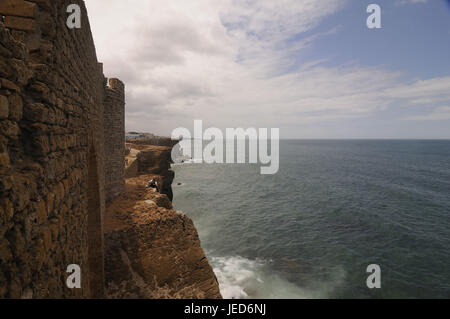 Fortezza di Qasr Al-Bahr, vista mare, costa atlantica, Marocco, Africa Foto Stock