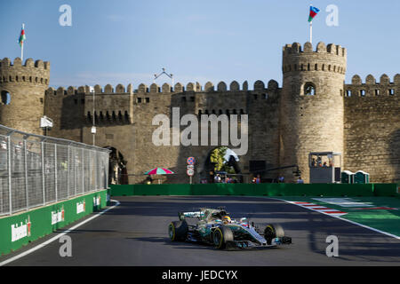 Baku in Azerbaijan. Il 24 giugno 2017. Motorsports: FIA Formula One World Championship 2017, il Gran Premio di Europa, 23.06.2017. | Utilizzo di credito in tutto il mondo: dpa/Alamy Live News Foto Stock