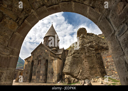 Monastero di Geghard in Armenia. Foto Stock