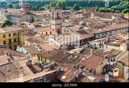 Vista panoramica di Lucca, Toscana, Italia Foto Stock