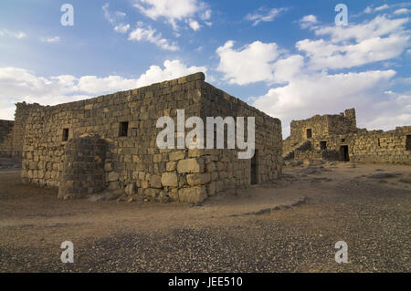 Imponente fortezza di Qasr Al-Azraq, Giordania, Foto Stock