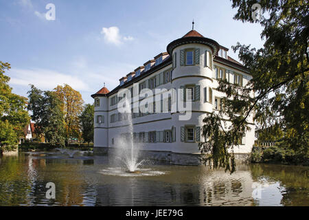 Germania, Baden-Württemberg, bagno Rappenau, moated castle, jet, serratura, architettura, costruzione, struttura, lago, acque, Foto Stock