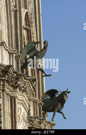 L'Italia, l'Umbria, Orvieto, cattedrale, facciata ovest, dettaglio Foto Stock