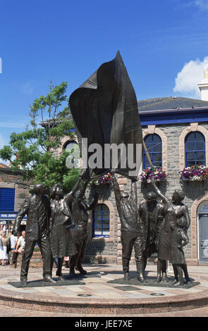 Gran Bretagna, le Isole del Canale e isola Jersey, St. Helier, statua di liberazione, l'Europa, luogo, edificio, architettura, esterno, turismo, monumento di rinuncia, rinuncia square, monumento, il monumento in bronzo, cultura, storia, Foto Stock