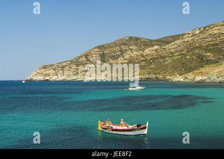 Francia, Corsica, Cap Corse, bile costa, mare, bay, stivali, Foto Stock