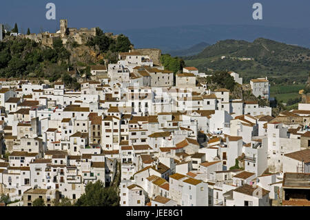 Panoramica, Casares, Andalusia, Spagna Foto Stock