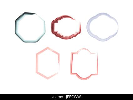 Vector set di cornici di varie forme Illustrazione Vettoriale