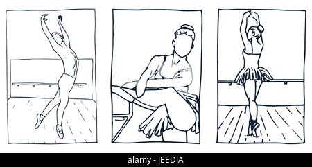 Vector icon set di ballerini Illustrazione Vettoriale