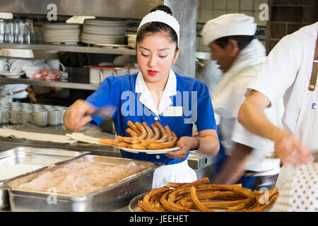 Churros al El Moro Cafe, Città del Messico, Messico Città del Messico, Messico Foto Stock