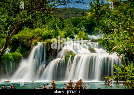 Il Skradinski buk cascata al Parco Nazionale di Krka in Croazia Foto Stock