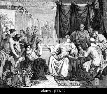 Alarico ho costretto il senato romano a pagare un grande aiuto per i Visigoti, il Sacco di Roma nel 410 Foto Stock