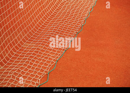 Tennis net sul campo da tennis. Il concetto di sport. Foto Stock