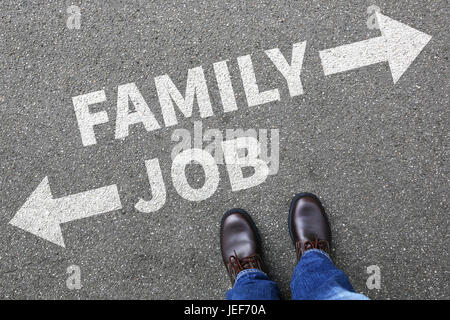 Famiglia lavoro lavoro bambini bambino bambini carriera vita stress business concetto riuscito Foto Stock