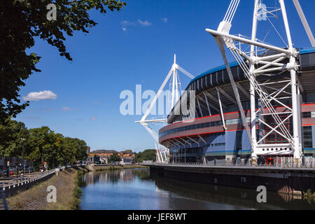 Lo stadio nazionale del Galles di Cardiff. Sede internazionale di rugby e calcio. Foto Stock