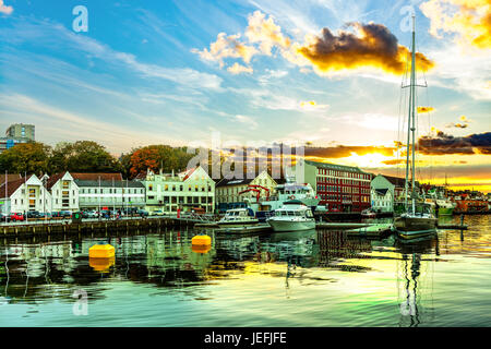 Una vista del centro della città di Stavanger, in Norvegia. Foto Stock