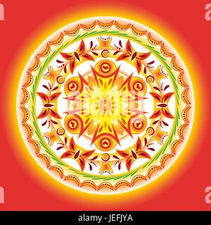 Vector modello circolare in arancione Illustrazione Vettoriale