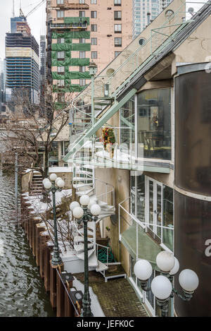 River Cottage sul Fiume di Chicago, progettato da Harry Weese Foto Stock