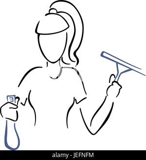 Cameriera al lavoro Illustrazione Vettoriale