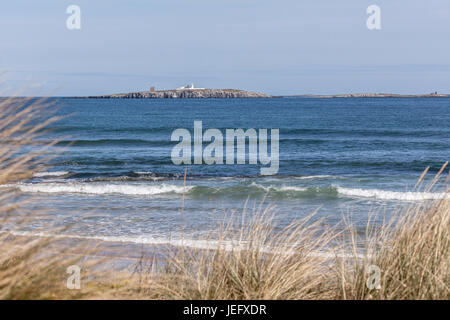 Viste delle isole farne dalla Northumberland coast, England, Regno Unito, Europa. Foto Stock