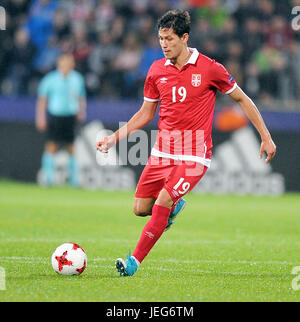 Sasa Lukic durante UEFA Europei Under-21 match tra Serbia e Spagna a Arena Bydgoszcz su Giugno 23, 2017 a Bydgoszcz (Polonia). (Foto di MB Media) Foto Stock