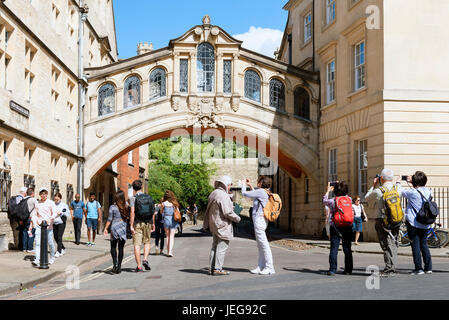 Ponte dei Sospiri, centro di Oxford, UK. Foto Stock