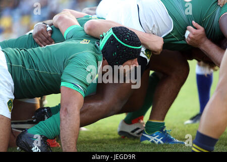 Bucarest, Romania. Il 24 giugno 2017. rugby gioco di prova tra la Romania e il Brasile, vinto dalla Romania con 56 a 5. Credito: gabriel petrescu/alamy live news Foto Stock