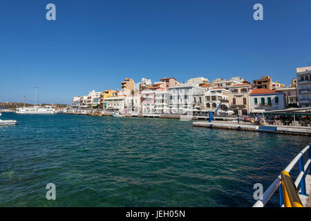 Il lago di Voulismeni ad Agios Nikolaos, Creta, Grecia Foto Stock