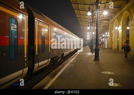 Treni in stazione Foto Stock