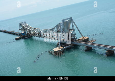 Rameshwaram-pambam bridge Foto Stock