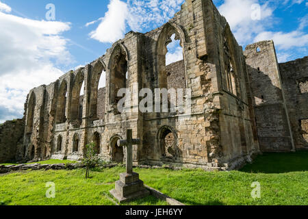 Easby Abbey rovine; Richmond, Yorkshire, Inghilterra Foto Stock