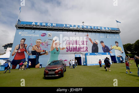 Il Aegon International in Devonshire Park in Eastbourne East Sussex Regno Unito. 25 Giu 2017 Foto Stock