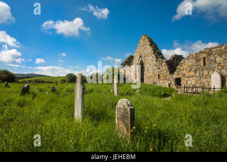 Rovine del convento di Bonamargy, costruito nel XV secolo a Ballycastle, contea di Antrim, Irlanda del Nord Foto Stock