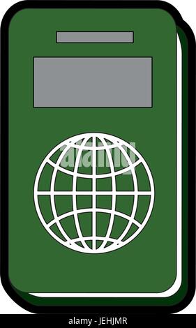 Icona di passaporto su sfondo bianco illustrazione vettoriale Illustrazione Vettoriale