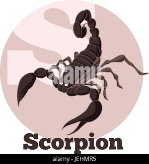 ABC Cartoon Scorpion Illustrazione Vettoriale