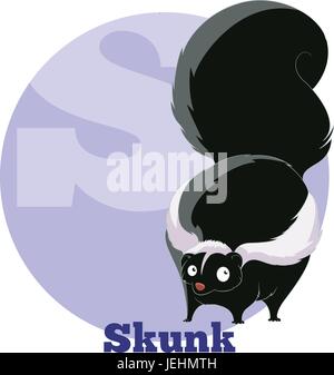ABC Cartoon Skunk Illustrazione Vettoriale