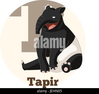 ABC Cartoon tapiro Illustrazione Vettoriale