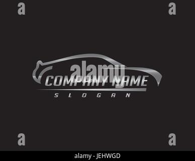 Auto 2 logo su sfondo nero Illustrazione Vettoriale