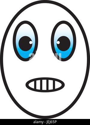 Eggman cartoon volto arrabbiato con gli occhi blu Illustrazione Vettoriale