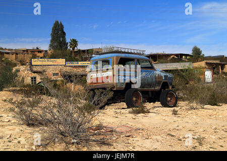 Il vecchio Terlingua Ghostown è una destinazione turistica di primaria importanza nella regione circostante parco nazionale di Big Bend nello stato del Texas, sud-ovest americano Foto Stock