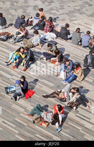 PECHINO-APRILE 4. Vacanze a Pechino. I cinesi godono di oltre 115 giorni di sconto, inclusi 104 giorni di fine settimana e 11 giorni di festival. Foto Stock