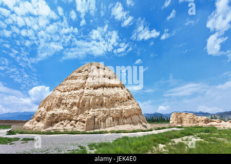 Il West Xia tombe imperiali a Yinchuan, Ningxia, Cina Foto Stock